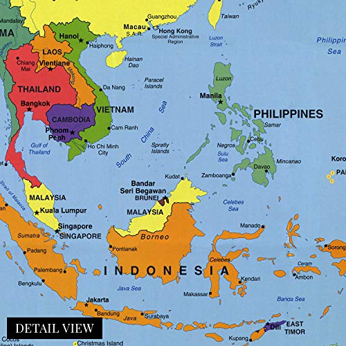 Historix 2004 East Asia Map - 24X30 Inch Asia Map Poster - East Asia Wall Art - Map Of Asia Poster - Including China Indonesia Japan Philippines Vietnam Thailand South Korea Malaysia Laos #TOP1