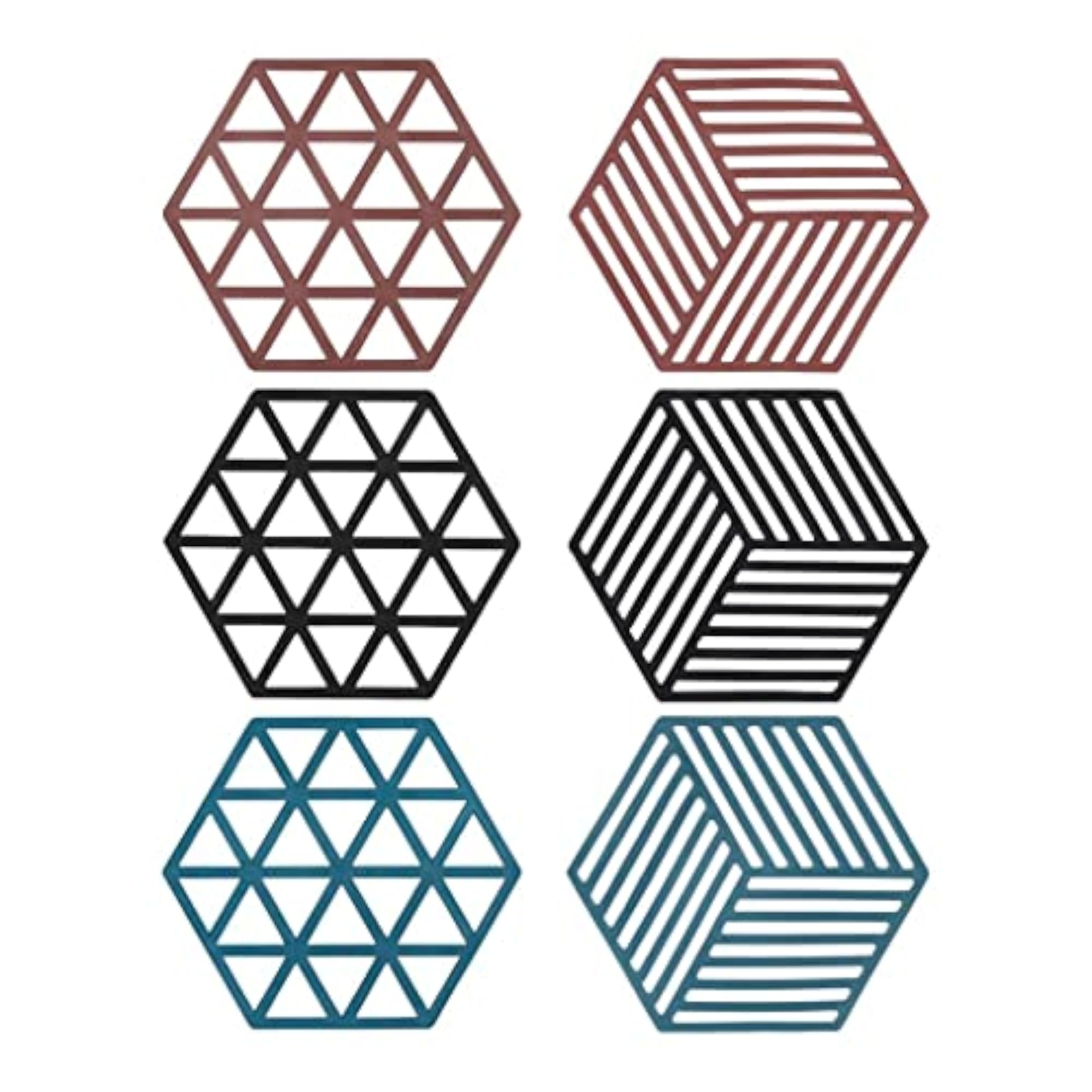 Dark Red Triangle Coasters for Kitchen and Office