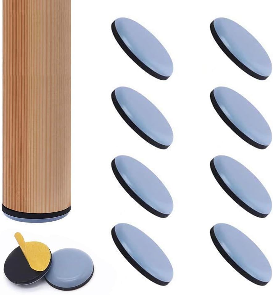 Chair Leg Cover, Chair Leg Cap, Chair Leg Cover, Furniture Slider, Round Shape, Anti-Scratch, Slippery Seat, Furniture Felt, Set of 8 (Light Blue, 1.0 inches (25 mm)