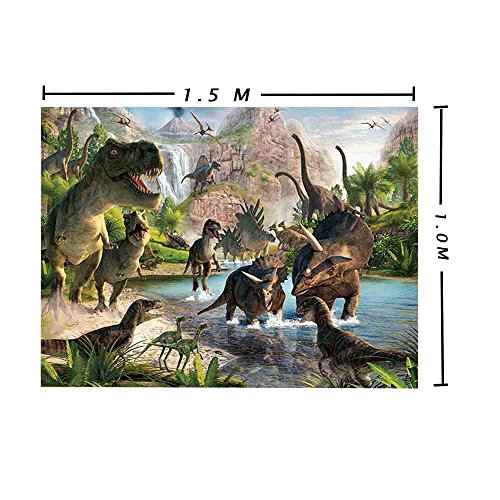 Qian Dinosaur Photography Background 3D Dinosaur Photo Studio Props Booth Party Decoration Backdrops Vinyl 5X3Ft Ly022 #TOP1