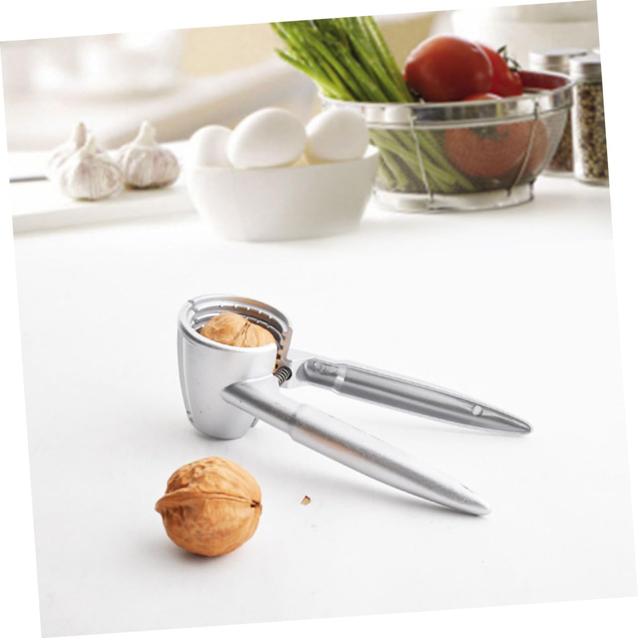 Nut Crackers Walnut Clamp with Handle, Arc Design, Aluminium