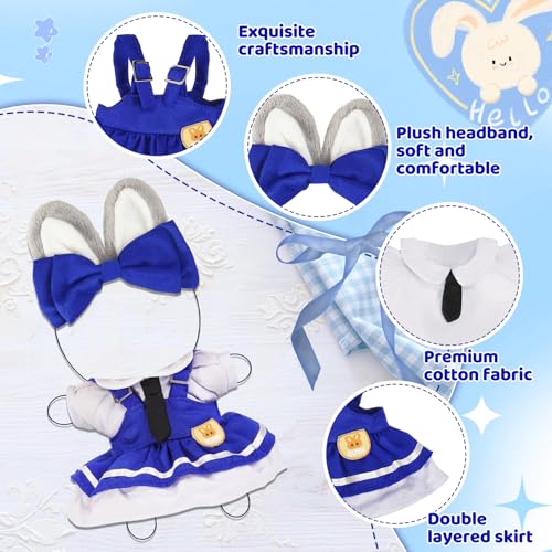 2PCS Bunny Police Doll Outfit Set Blue Shirt and Cap for 15-17cm 4 Inch Blind Box Animal Dolls — view 2