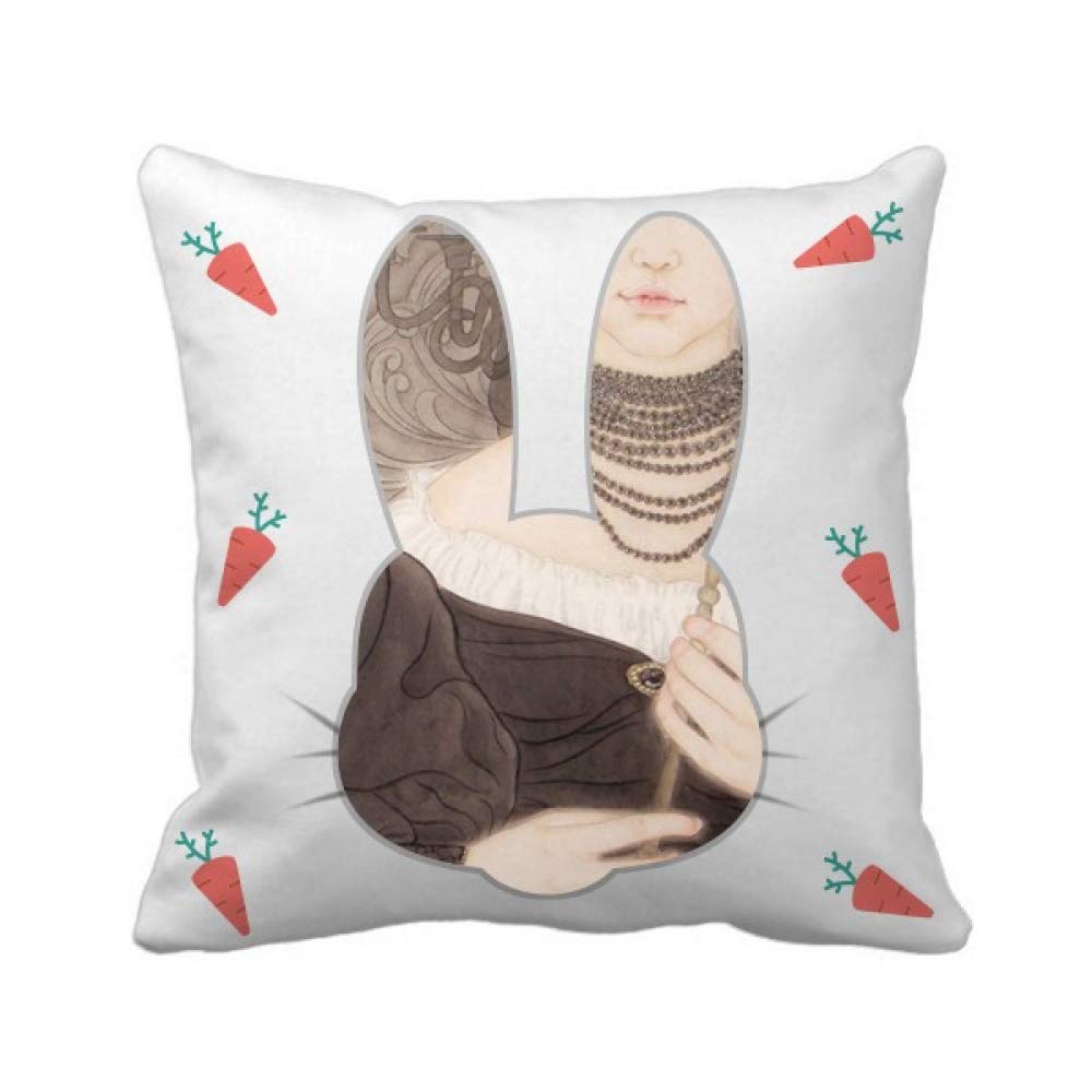 Masque de beauté Noir Peinture Chinoise Lapin Coussin pour salon cocooning