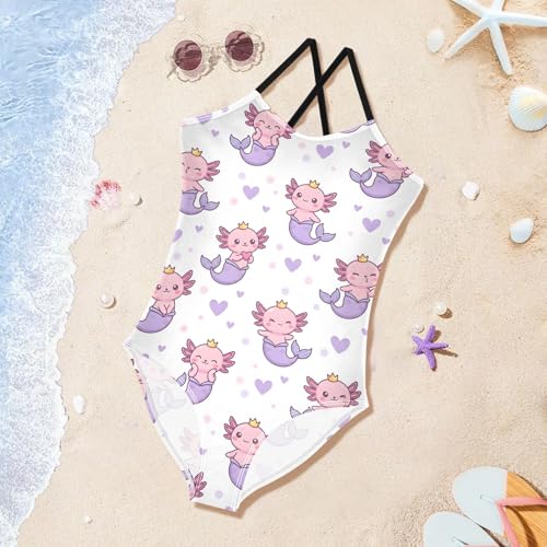 Image of Girls One Piece Swimsuits, Lion Beach Bathing Suit Sport Halter Swimwear, 3T