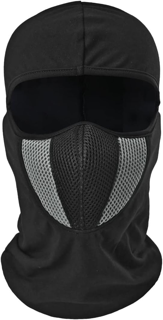 Helmet Face Mask Full Cover Bike Riding Cotton Anti-Dust Protection Neck Gaiter Stylish Black Biker Mask Pack of 1 Balaclava for Men