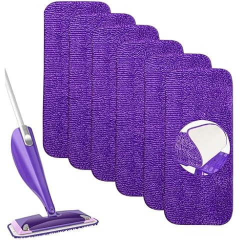 Reusable Mop Pads(12",6Pack,Purple) Cover