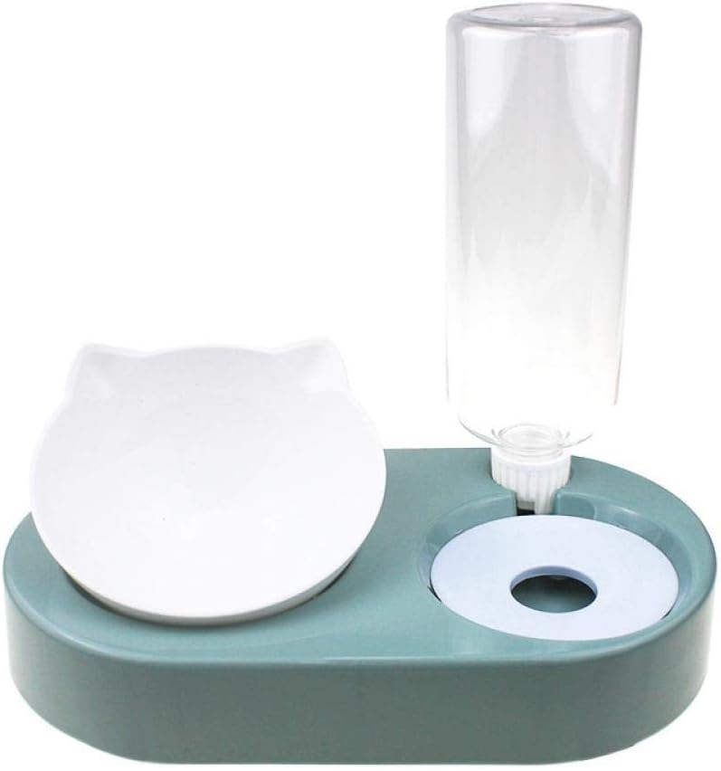 Cat Bowls and Dishes Dog Bowl Cat Bowl Water Dispenser Automatic Water Storage Pet Dog Cat Food Bowl Food Container with Waterer Pet Feeder Pink
