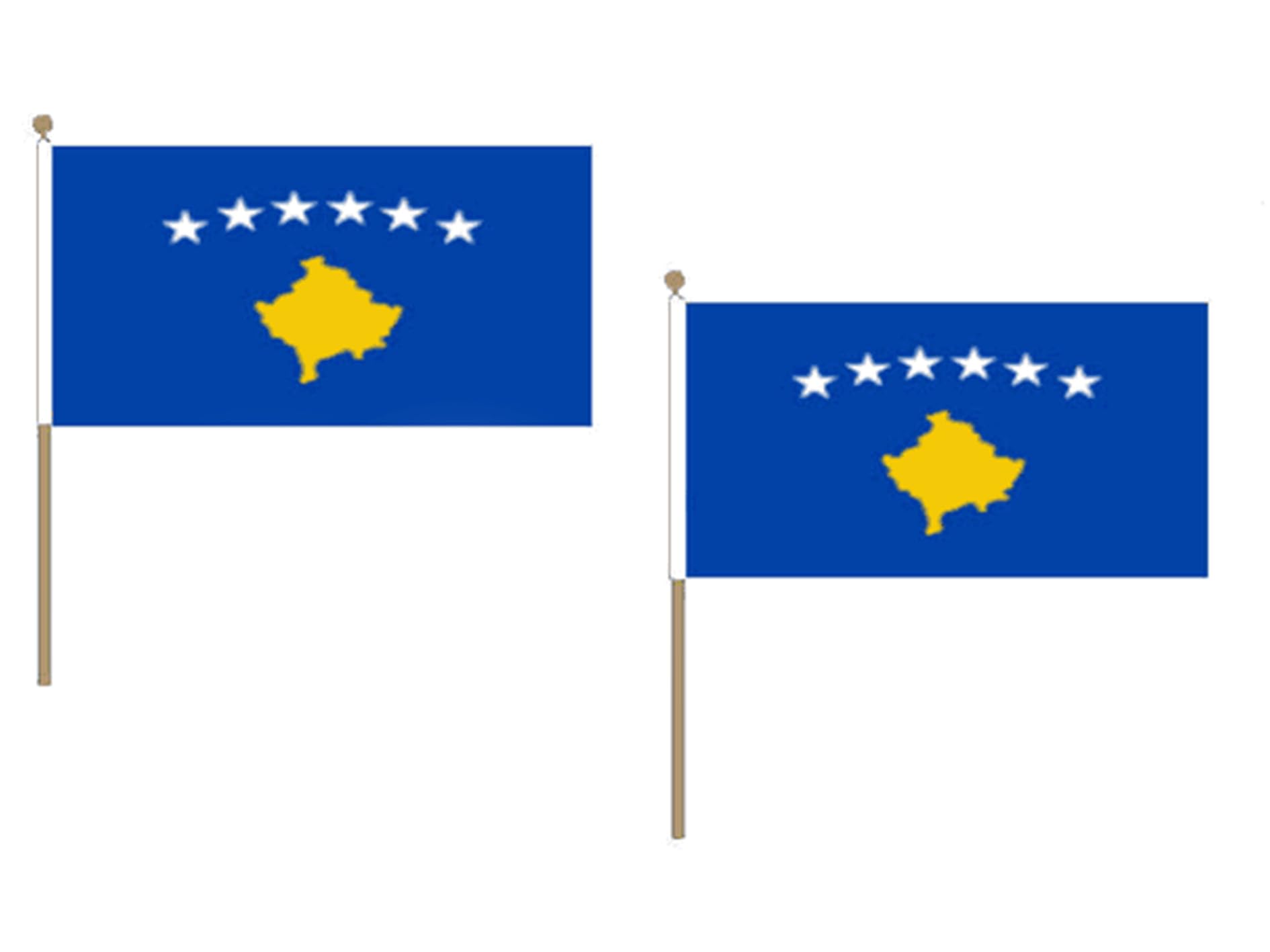 Drapeau kosovard 30 x 45 cm avec support en bois AZ FLAG lot de 10 pavillons