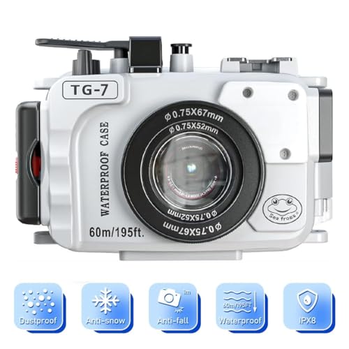 Amazon | Seafrog TG-7専用防水ケース、TG-7カメラ用、196フィート/60m