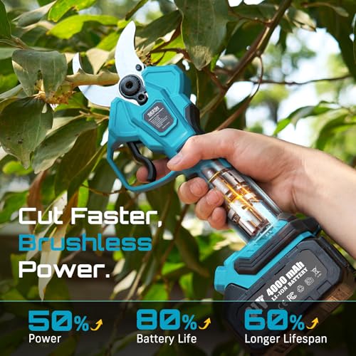 Image of SEESII 2-in-1 Pole Electric Pruning Shears, 1.8 inch Cut Pole Cordless Pruner