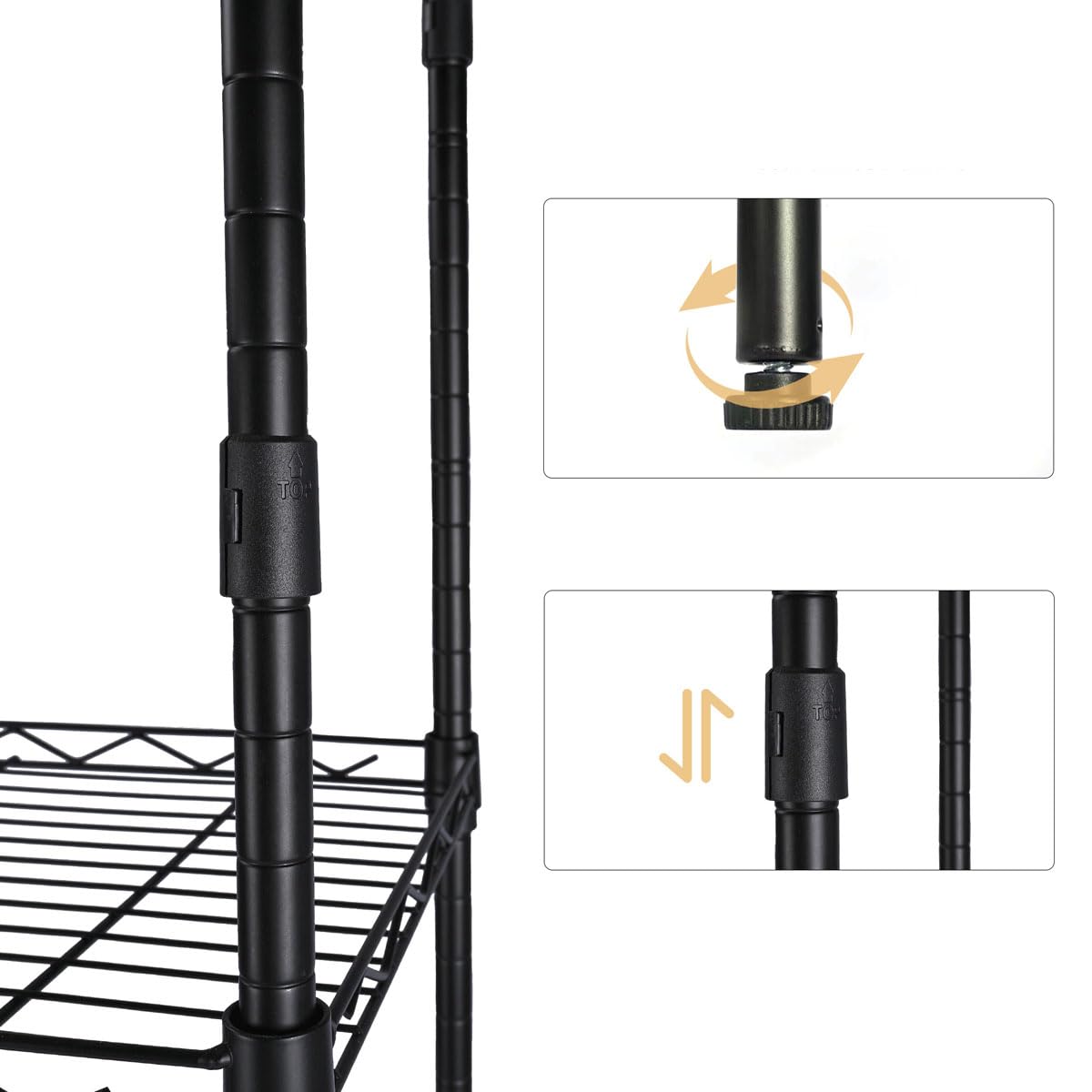 Estantería metal para baño - cocina - garaje ducha 4 Niveles o Estantes de almacenaje - Ajustables en altura 108x29x54cm Metálica Con Ganchos - Fácil montaje - Carga total 275kg - Robusta y fuerte