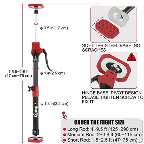 Xinqiao Third Hand Tool 3Rd Hand Support System, Premium Steel Support Rod With 154 Lb Capacity For Cabinet Jack, Drywall Jack& Cargo Bars, 18.5 In-29.5 In Long, 2 Pc #TOP2