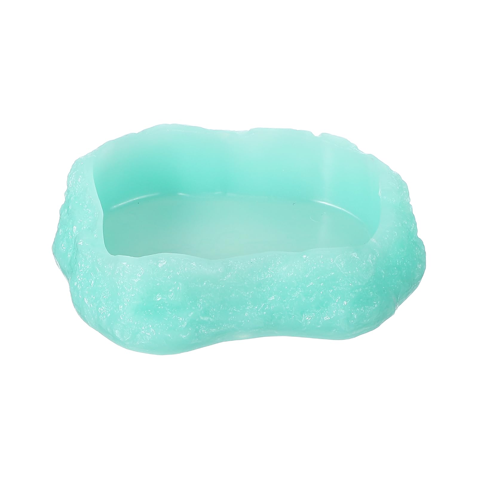 sourcing map Reptile Food Bowl, Reptile Feeding Dish Corner Bowl Water Resin Rock Worm Feeder Dish XS(4.1 In, Glow Green), Intended for Lizards/o/Scaled Pet/Leopard o/Spiders
