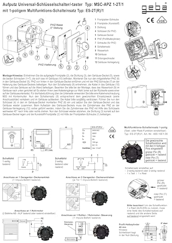 Hörmann Schlüsseltaster STUP50 Unterputz – Inkl. 3 Schlüssel, Impuls- Oder Schaltfunktion, Elegantes Design