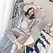 Produktbild Pyjama Damen Nachthemd Schlafanzug Dicker Warmer Flanell Niedlicher Kapuzenpyjama-Sets Damen Winter Langarm Coral Velvet Nachtwäsche Homewear XXL 01