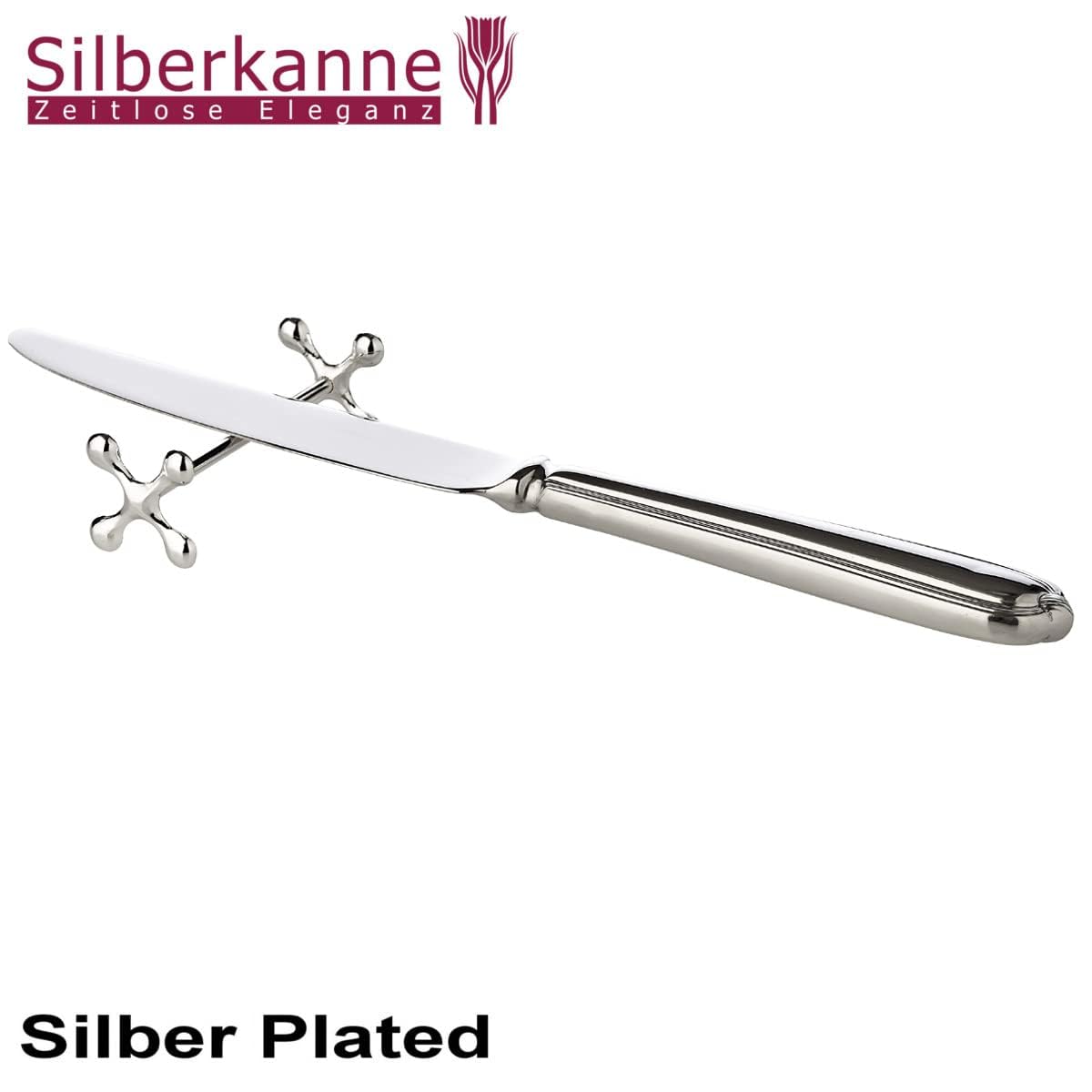 Messerbänke Kreuz/Knochen 6 tlg L 7,5 cm Premium Silber Plated edel versilbert in Top Verarbeitung. Fertig zum verschenken mit schicker Geschenkverpackung