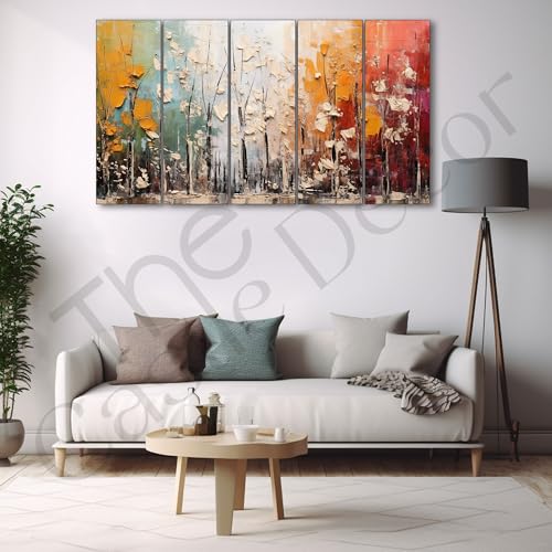 Image of The Castle Decor abstract art painting with frame Big Size 27x48 Wall art for living room,Bedroom,Drawing room,Hotels-Wooden Framed-726