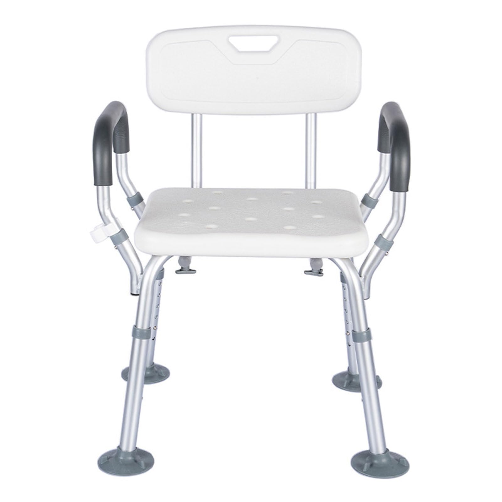 Silla de ducha con reposabrazos acolchados y respaldo, asiento de ducha antideslizante para bañera, silla de ducha ajustable en altura para capacidad de 380 libras, silla de ducha para bañera interior