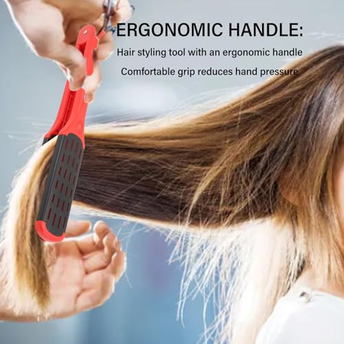 Cepillo alisador para cabello color rojo miniatura 2