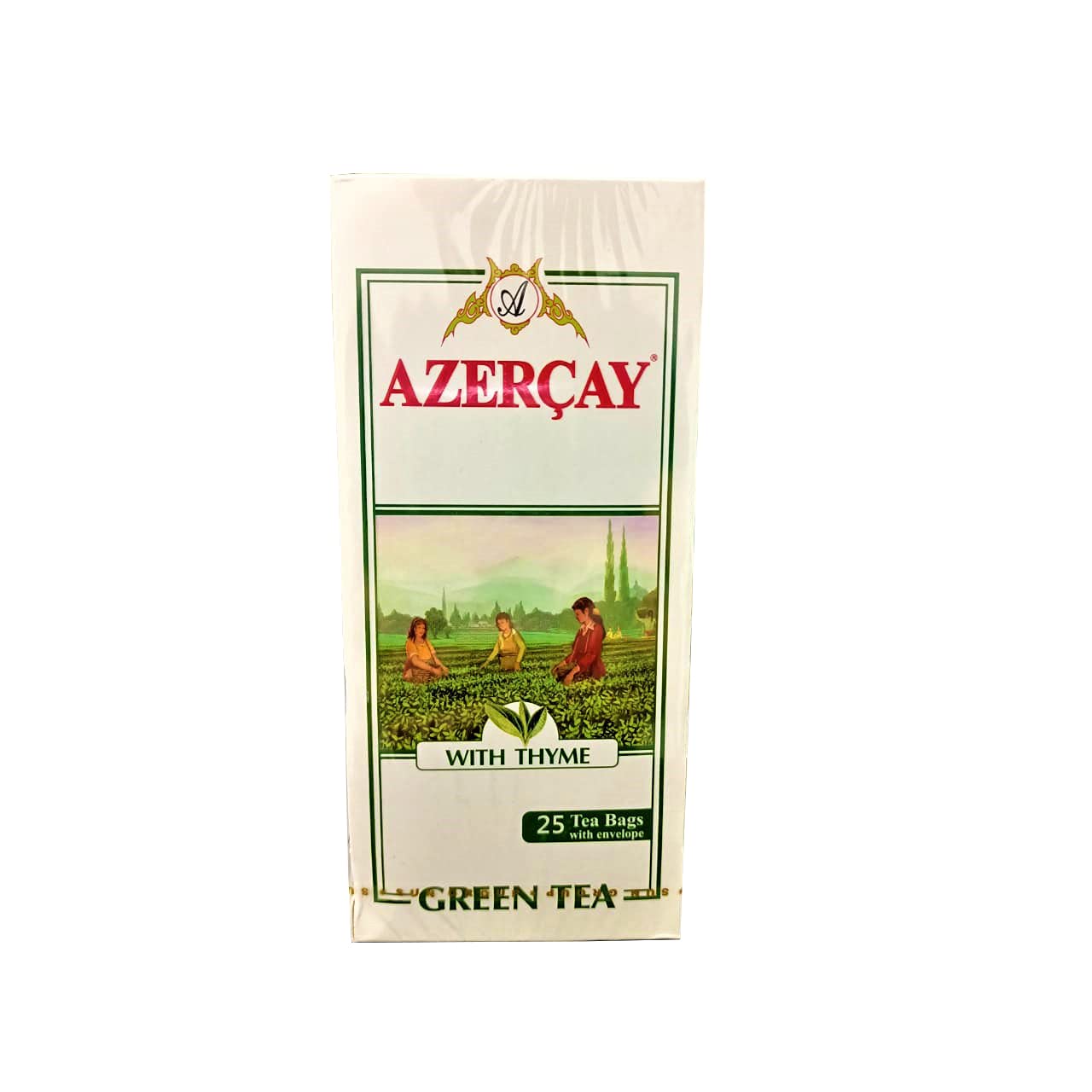 Azercay Tea Bag Green With Thyme 50 Gr Covered Finely Chopped Mix Of Green Tea With Thyme