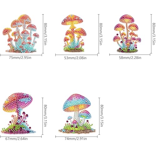 Imanes decorativos de arte con diamantes 5 piezas miniatura 6
