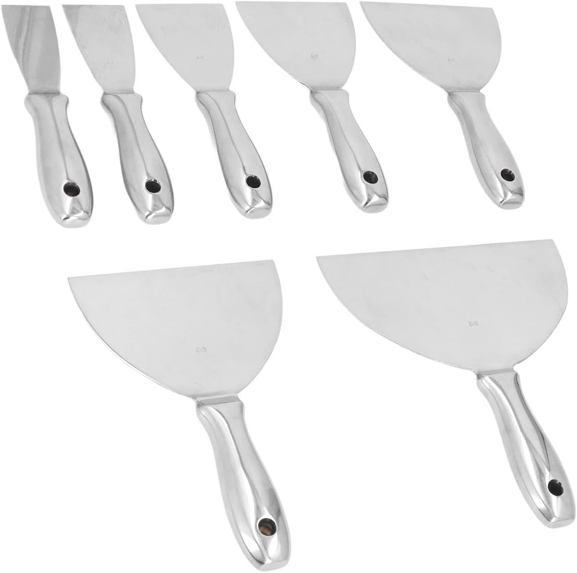 Stainless Steel Putty Knife Set Efficiently Repairs Drywall for Home Improvement with Storage Bag, Ideal for DIY Enthusiasts, 7 Pieces