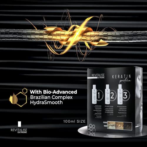 Revitalise Extreme Kit 3 Steps Keratin Protein Shampoo Treatment 100ML Professional Hair Protection Balm Hair Care - Image 3