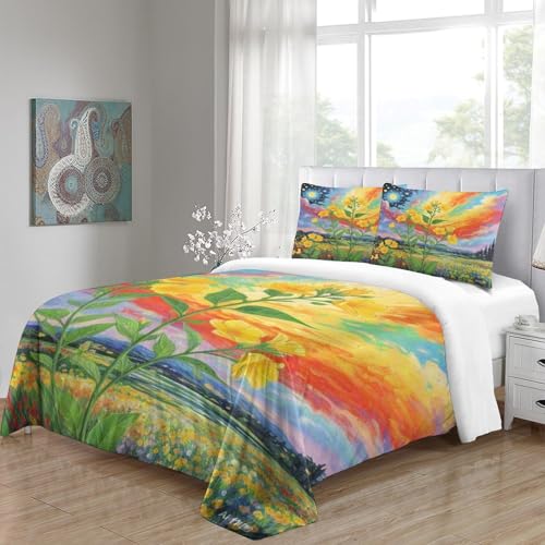 Parure de lit chèvrefeuille 3D 200x200 microfibre avec taies - 5
