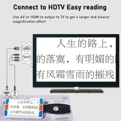 Aiuto elettronico portatile di lettura con maniglia pieghevole per ipovedenti, ipovisione, degenerazione maculare, zoom 3X-48X, diverse modalità di colore