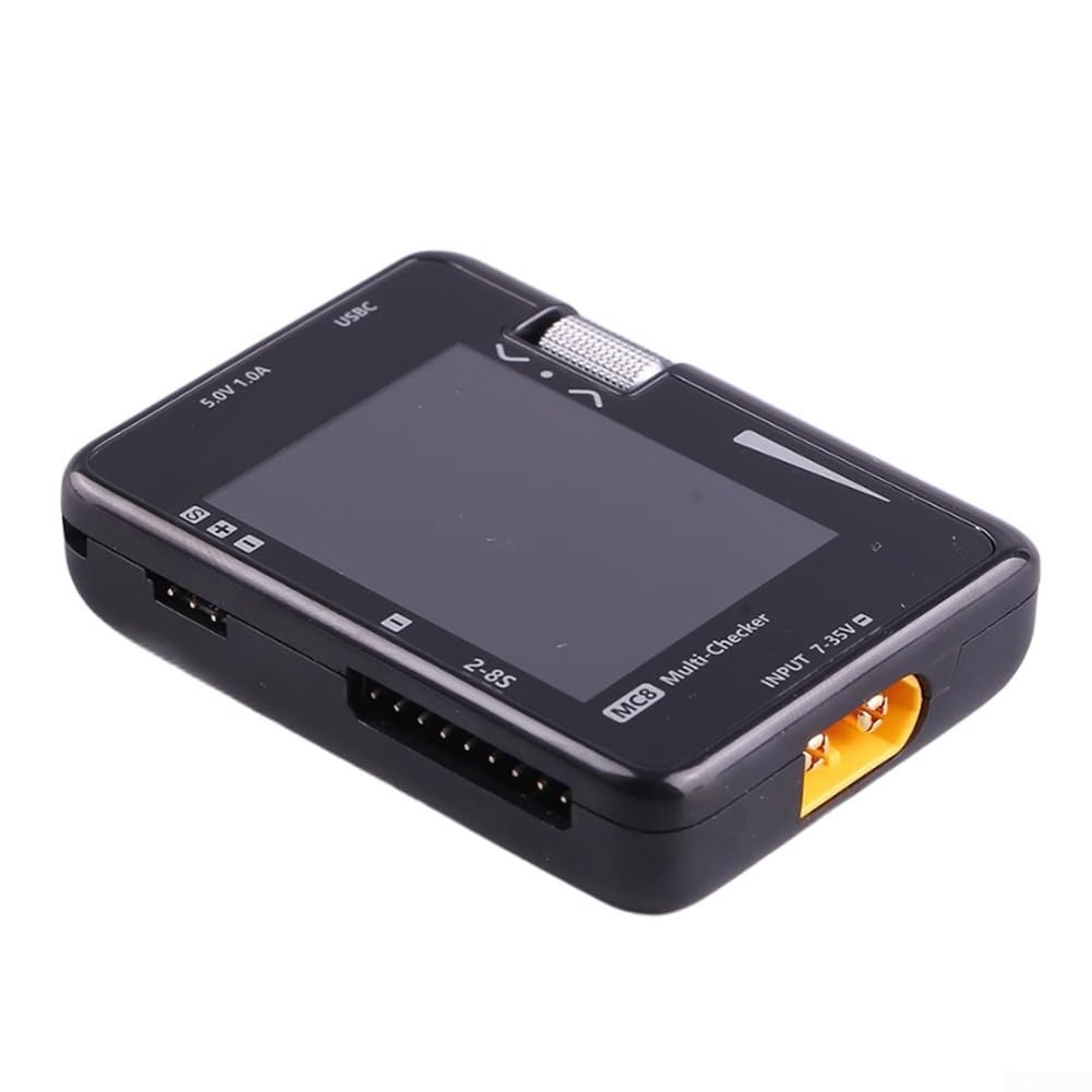 Detector de batería multifunción MC8 con pantalla de visión completa para células LiPo LiHV LiFePo Comprobación de equilibrio 7-35V Análisis de señal de entrada USB-C 20W Carga