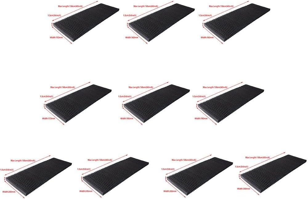Milling Machine Protective Flat, Flexible CNC Milling Machine Protective Flat Milling Machine Flexible Guard Cloth Accordion Bellows Cover Tool (245mm)
