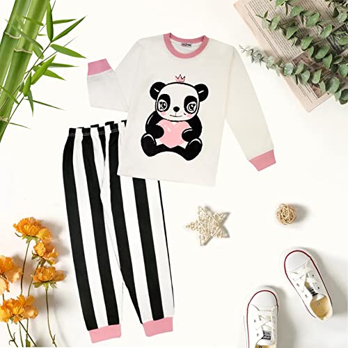 Girls Boys Christmas Lounge Suit PJs 2 Piece Festive Set Panda Animal Santa Baby Pink Top Bottom Loungewear4