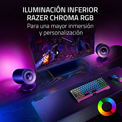 Razer Nommo V2 - Altavoces Gaming de Rango Completo 2.1 para PC con Subwoofer con Cable (Diafragmas de Gama Completa de 3 pulgadas con Correctores de Fase de Aluminio, THX Spatial Audio) Negro - imagen 6