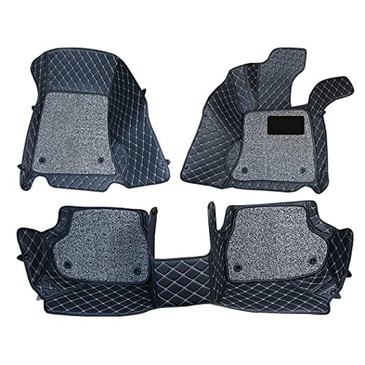 Car Foot Mats for Mercedes Benz GLA-Class Model 2014-2020 7D PRIME |7-Layer Protection | Diamond Cut Stitching | Premium PU Leather | Full Coverage | Anti-Skid | Heel Pad | Stylish Car Accessorie interior (Black)