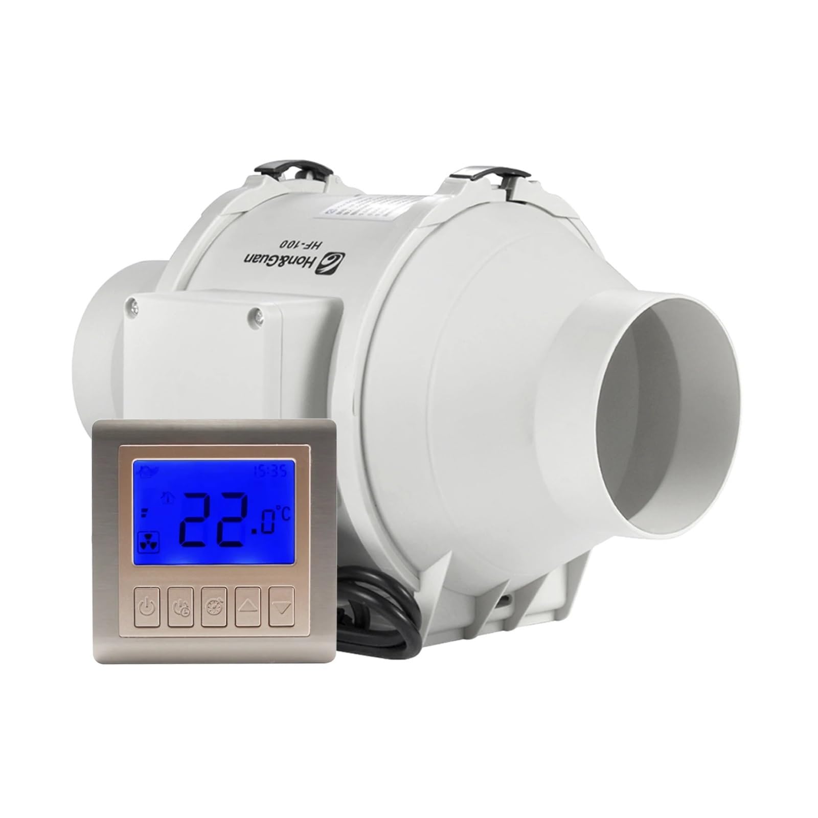 Ventilatore Ventilatore For Condotto In Linea Con Estrattore Timer Da 5 Pollici Con Ventilazione Di Scarico 'aria Con Controller Smart Switch