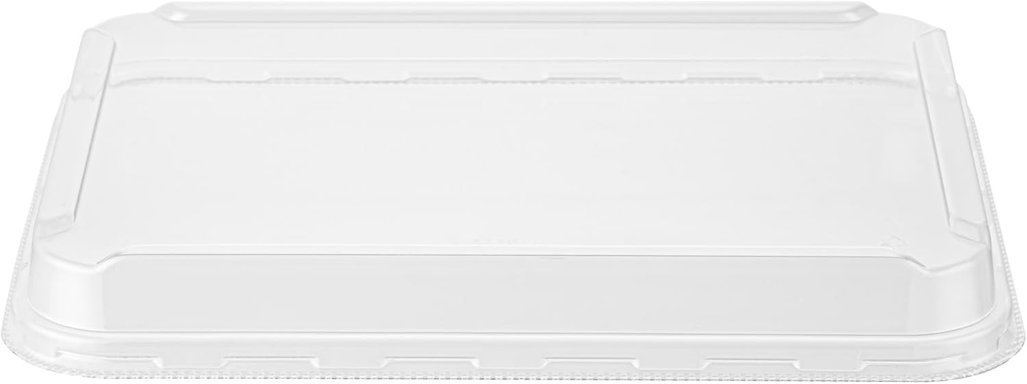 Restaurantware Take Out Container Lid 50 Pack Fits 78 oz Serving Container Plastic Covers Clear Rectangular Lids Durable Covers For Catering