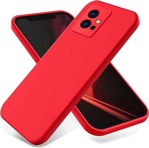 Funda para Vivo Y55s (2023)Vivo Y33S 5G, funda protectora de silicona líquida para Vivo Y55s (2023)Vivo Y33S 5G con cordón de silicona, delgada,