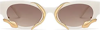 Trendy Sunglasses for Women Men Vintage Narrow Cateye Metal Snake Sunnie Y2k Accessories AP3621
