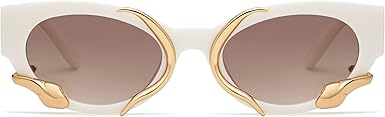 Trendy Sunglasses for Women Men Vintage Narrow Cateye Metal Snake Sunnie Y2k Accessories AP3621