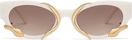 Trendy Sunglasses for Women Men Vintage Narrow Cateye Metal Snake Sunnie Y2k Accessories AP3621
