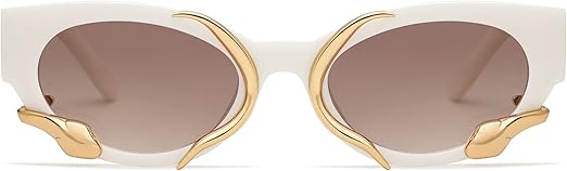 Trendy Sunglasses for Women Men Vintage Narrow Cateye Metal Snake Sunnie Y2k Accessories AP3621