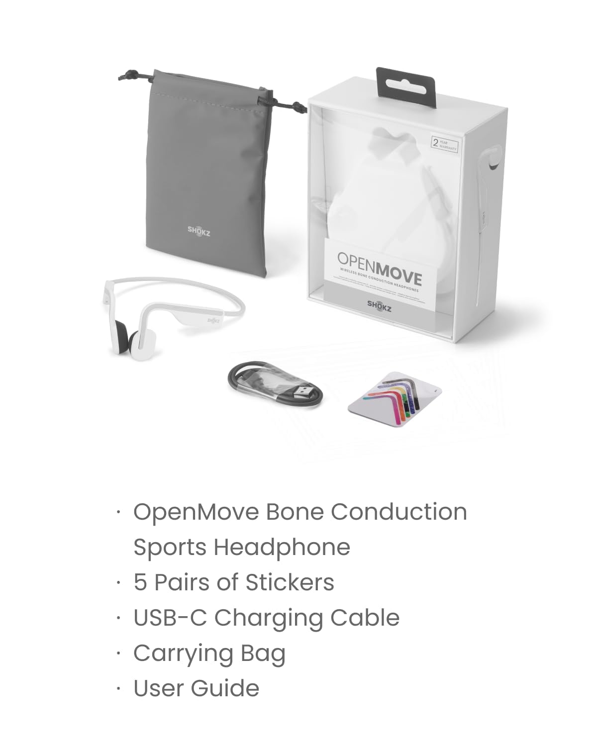 SHOKZ Seagate CASQUE BT CONDUZIONE OSSEUSE OPEN MOVE BLANC