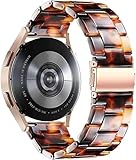 Omter Quick Release Watch Resin Band 22mm 20mm 18mm,Women Men Wacth Bands Compatible with Samsung Galaxy Watch/Huawei Watch/Amazfit Stratos/Garmin Watch/Asus Zenwatch 2 (Tortoise-Tone, 22mm)