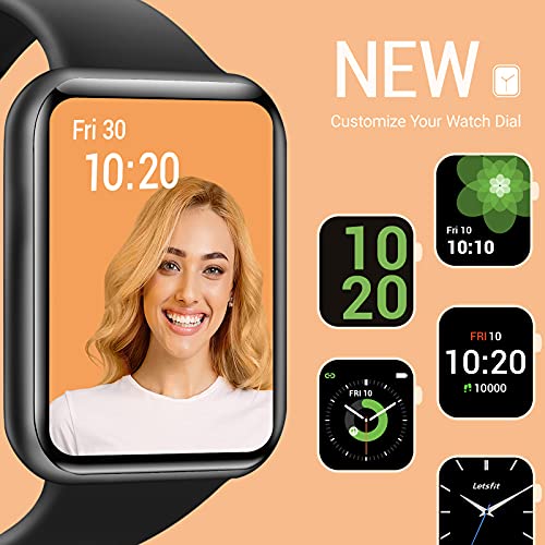 Letsfit IW2 Smart Watch, 1.55 Inch LCD Color Screen Smartwatch for Android and iOS Phones, Heart Rate Monitor & Blood Oxygen Saturation, 5ATM Waterproof Pedometer Fitness Tracker for Men Women - Thumbnail 3
