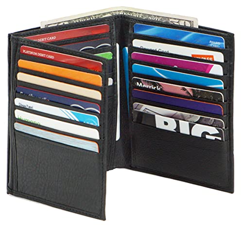 Bullz Hipster Wallet for Men | Genuine Leather Trifold Mens Wallet Credit Card Holder (Black)2