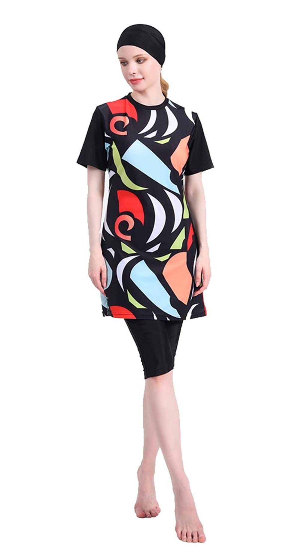 Costumi da bagno musulmani per le donne Plus Size Costumi da bagno con hijab abiti islamici Burkini costumi da bagno modesto stampa floreale