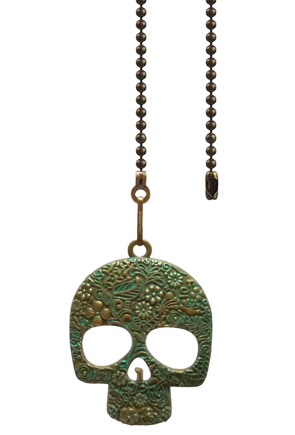 12" Skull Mask Ceiling Fan Pull Chain Extender with Ball Connector