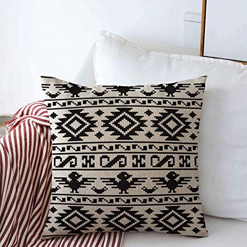 Starotor Throw Pillow Covers 20" x 20" Border Blue Southwest