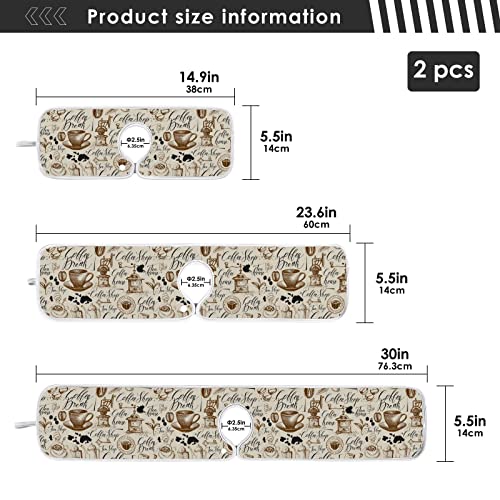 coffee theme faucet water catcher mat 2 pack coffee beans drying mat absorbent bathroom faucet handle drip catcher tray bar rv kitchen sink splash guard 23x5 inches