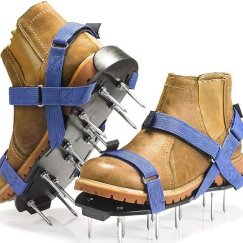 RZJZGZ Lawn Aerator Shoes with Heavy Duty Buckle Grass Spike Soil Aeration Shoes for Lawn Aeration, Pre-Assembled Lawn Scarifier and Aerator for Lawns Yard Garden Grass - One Size Fits All (Blue) 1 RZJZGZ Lawn Aerator Shoes with Heavy Duty Buckle Grass Spike Soil Aeration Shoes for Lawn Aeration, Pre-Assembled Lawn Scarifier and Aerator for Lawns Yard Garden Grass - One Size Fits All (Blue)
